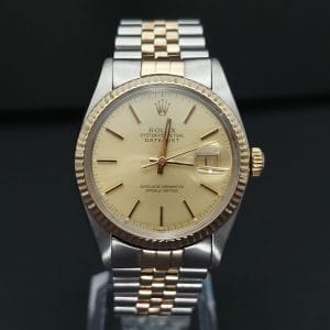 Rolex Datejust Or 18Kt Cadran Champagne 16013 1986 (Full Set)