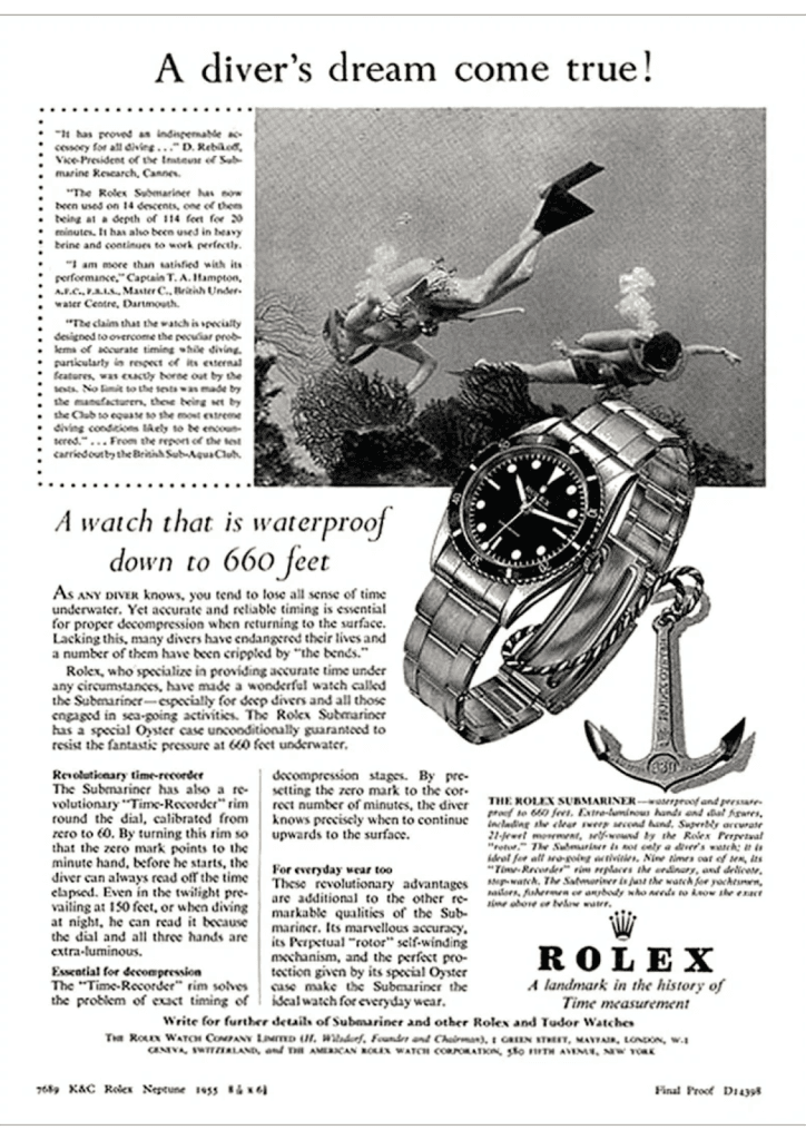 Rolex Submariner Jahrgangsposter